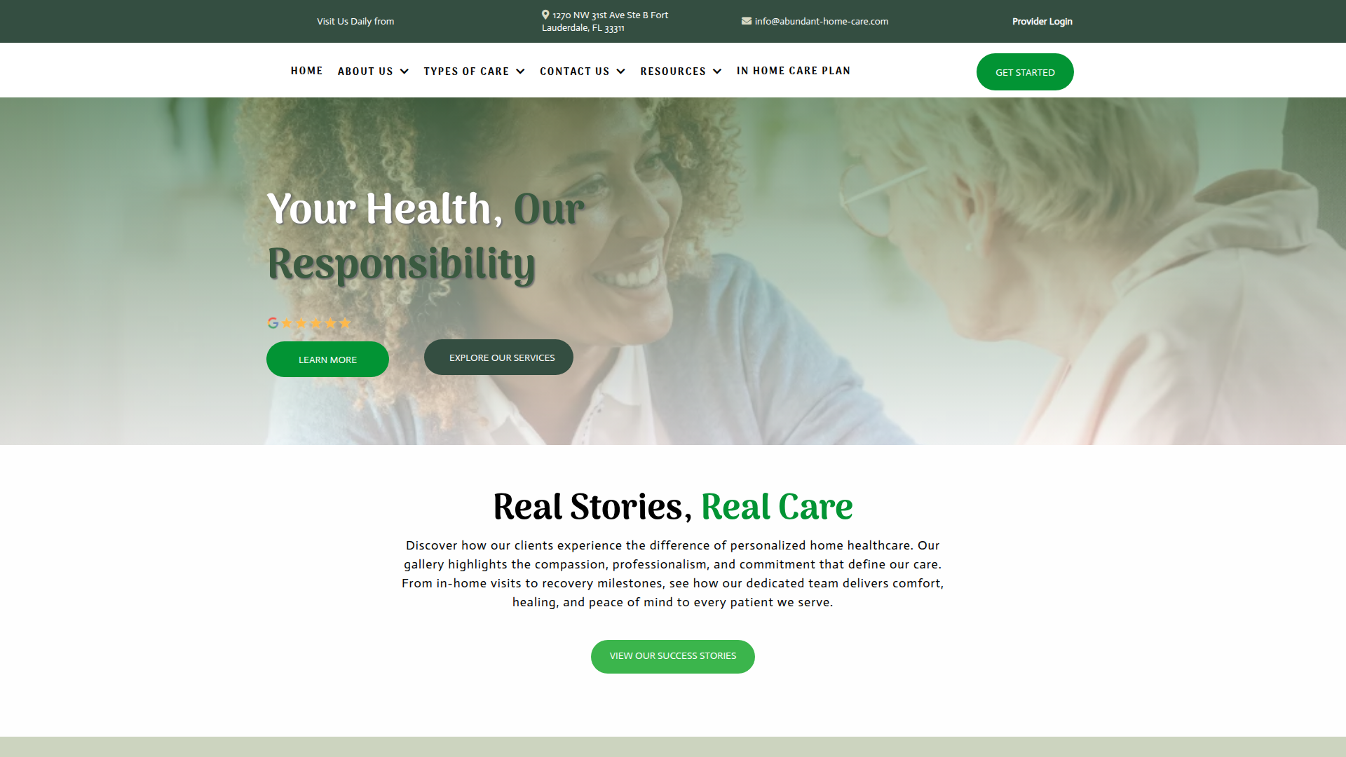 Abundant Home — CareFinity website build