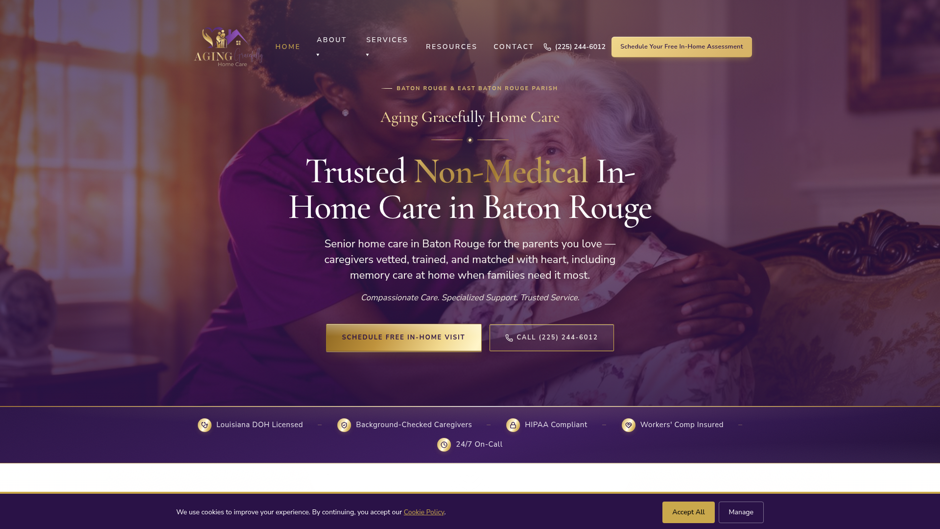 Aginggracefullycare — CareFinity website build