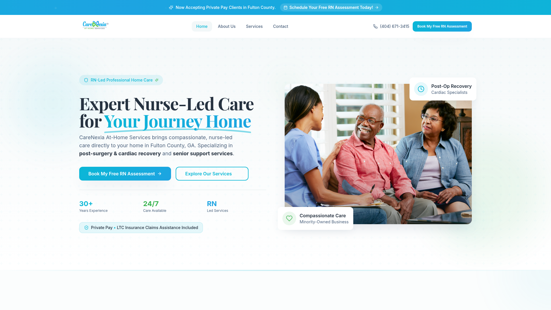 Carenexia — CareFinity website build