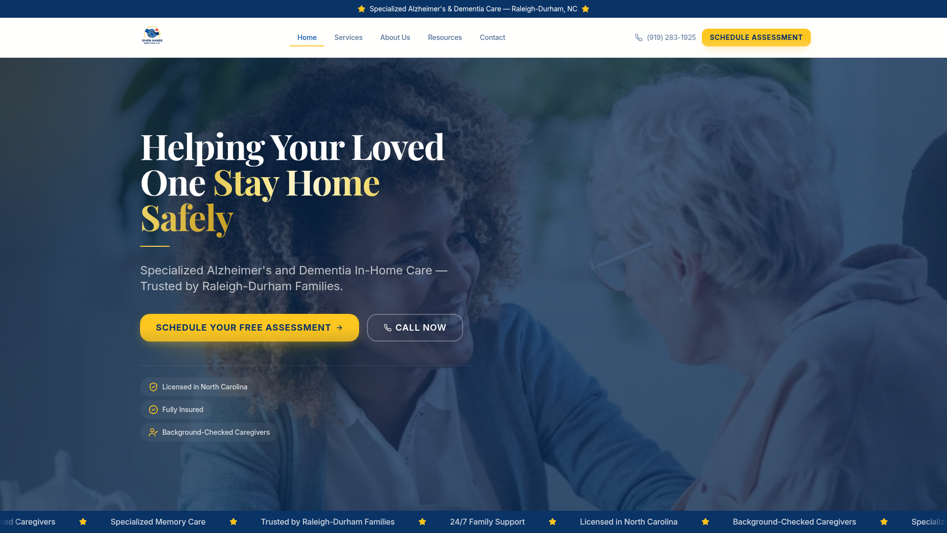 Givenhands — CareFinity website build