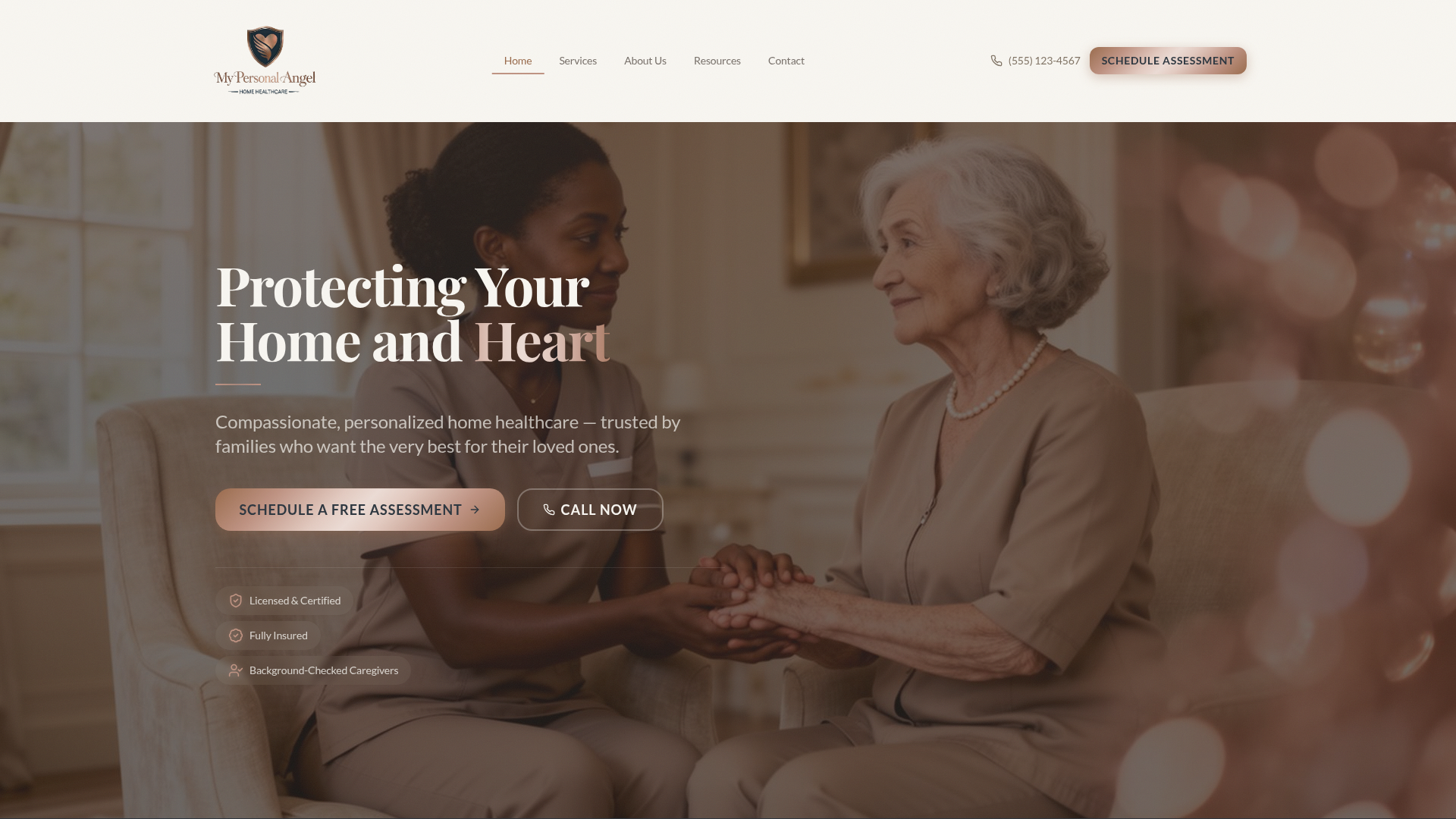 Mypersonalangelcare — CareFinity website build