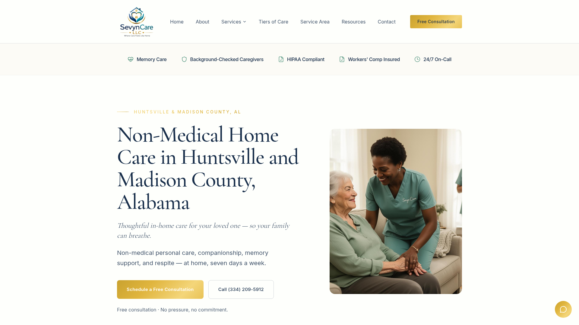 Sevyncare — CareFinity website build
