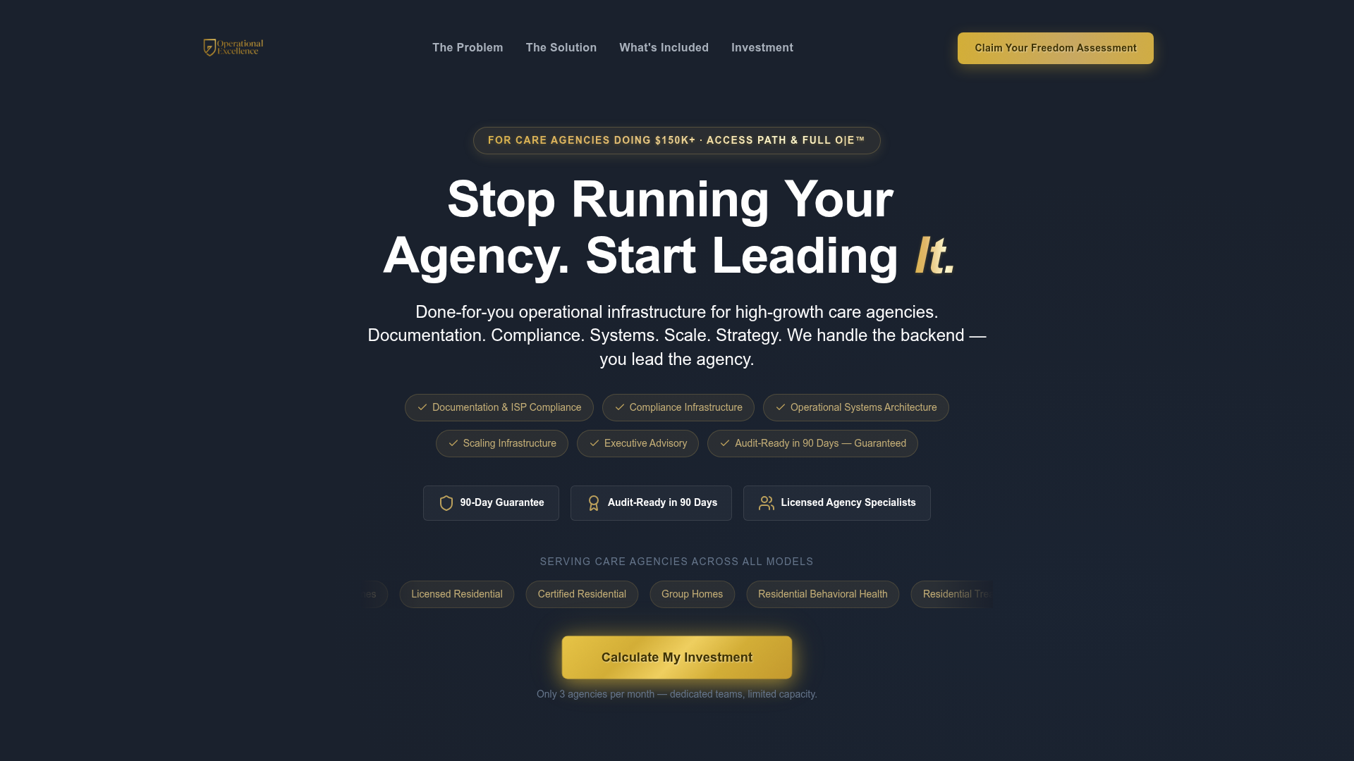Theoperationalexcellence — CareFinity website build