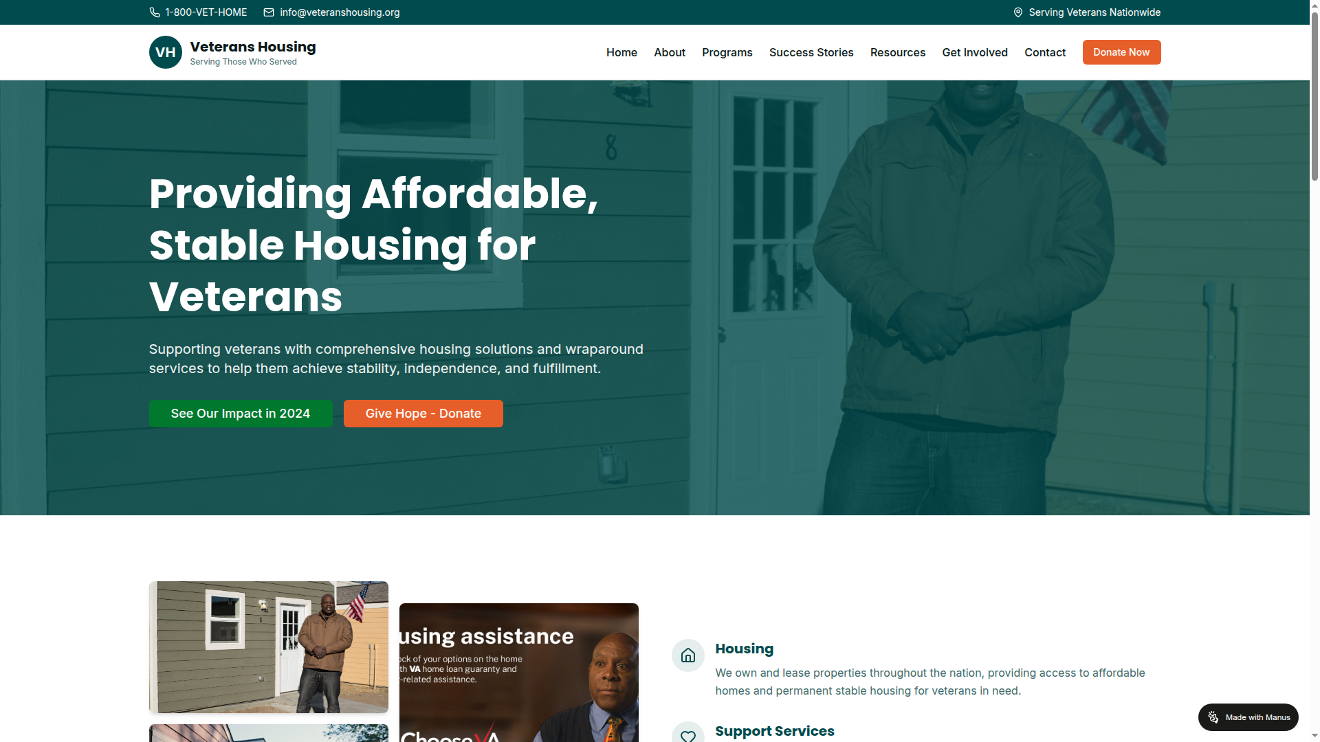 Veterans Housing — CareFinity website build